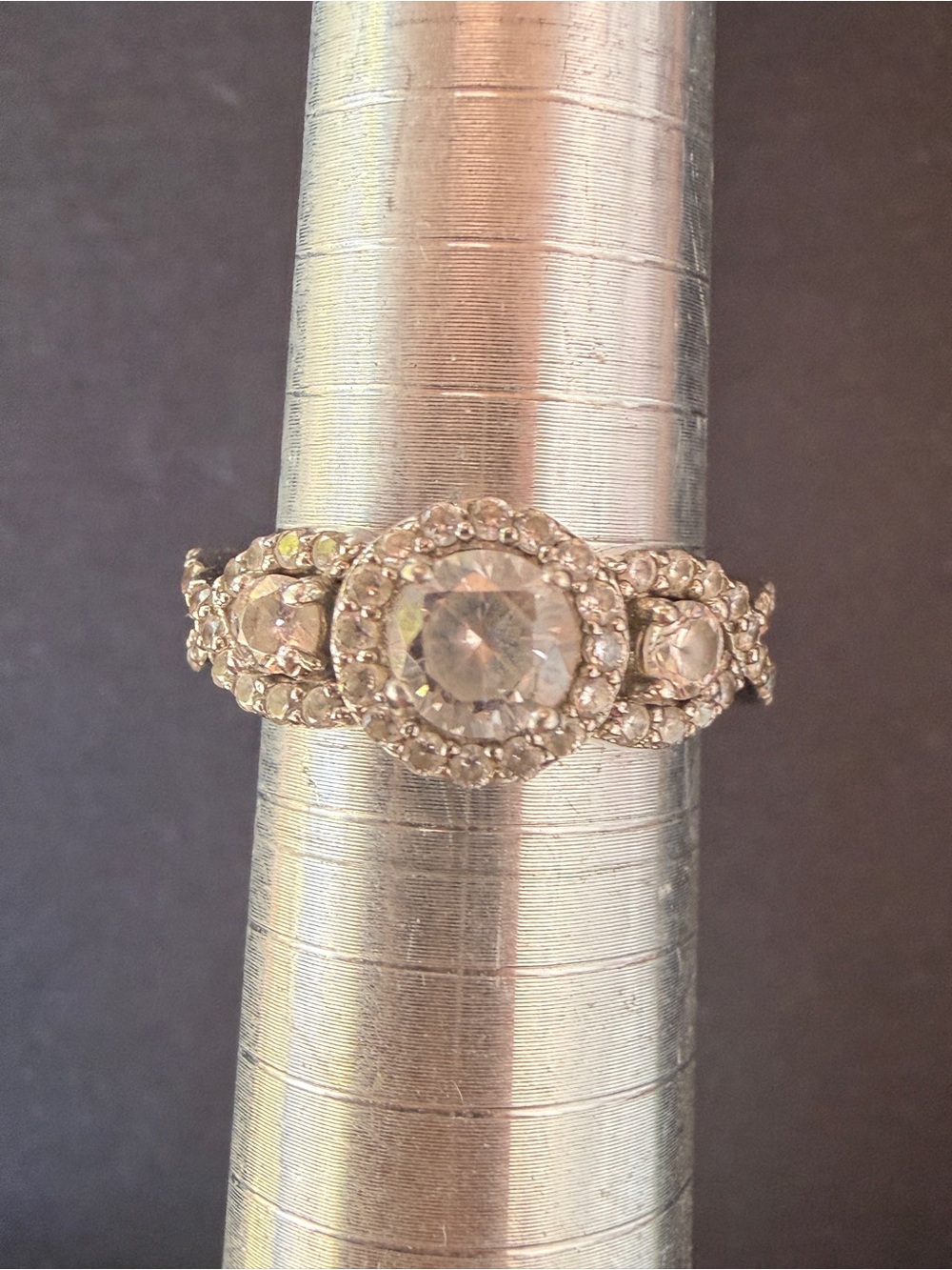 White Gold Clear, Gemstone 8kt gold VTG Ring Sz7.5
